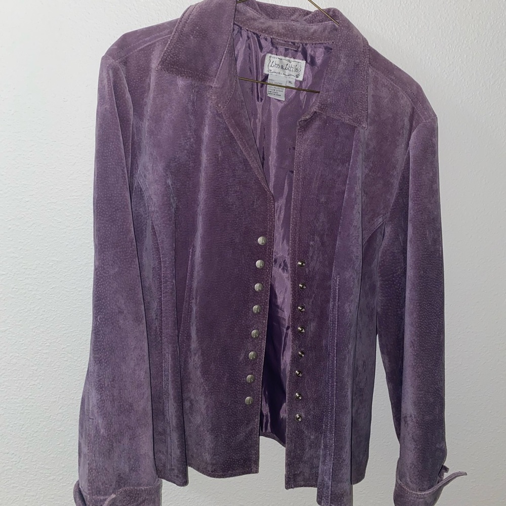 Awesome vintage dusty purple suede coat